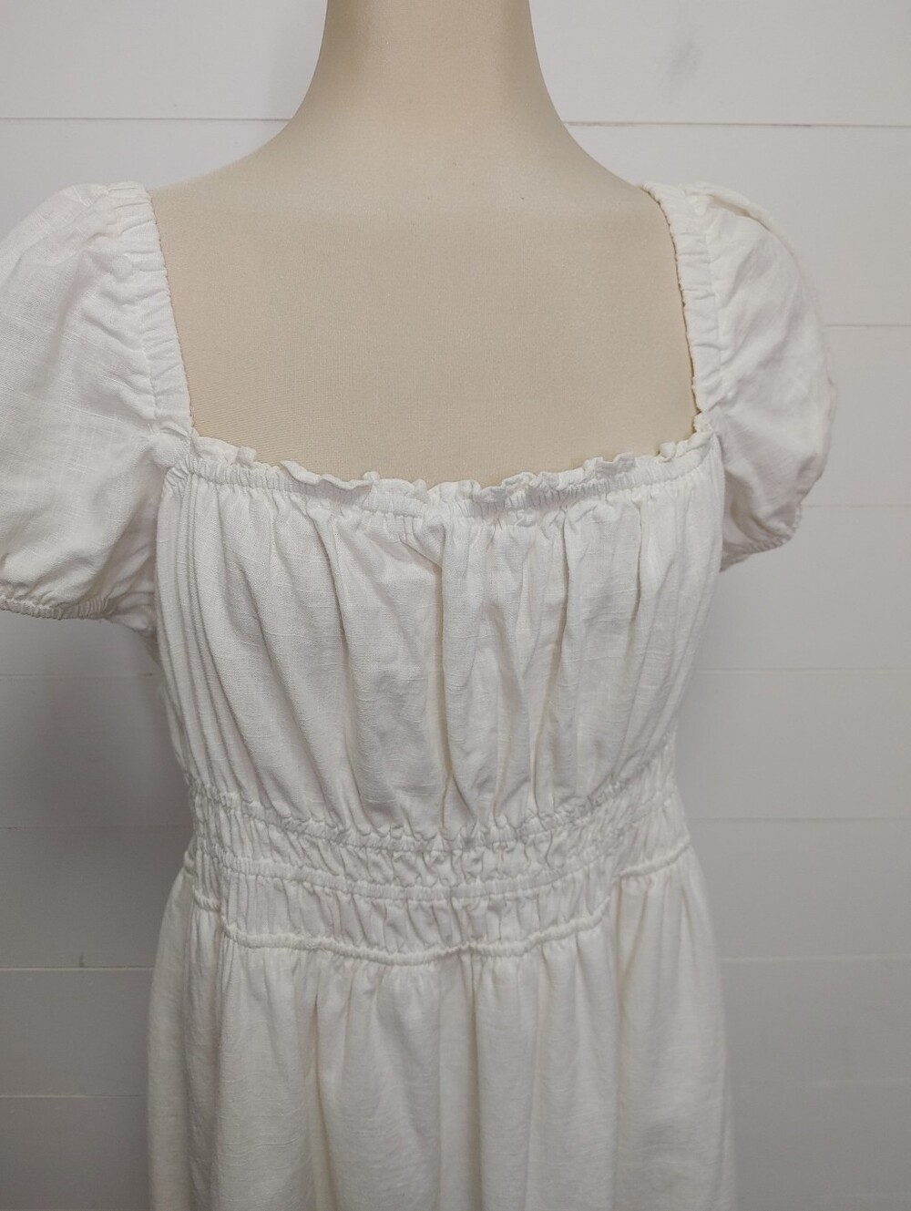 H&M Linen Blend Smocked Waist Dress Size XL - Picture 5 of 12